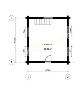 Проект дома из оцилиндрованного бревна 7х6 № ДиОБ-70